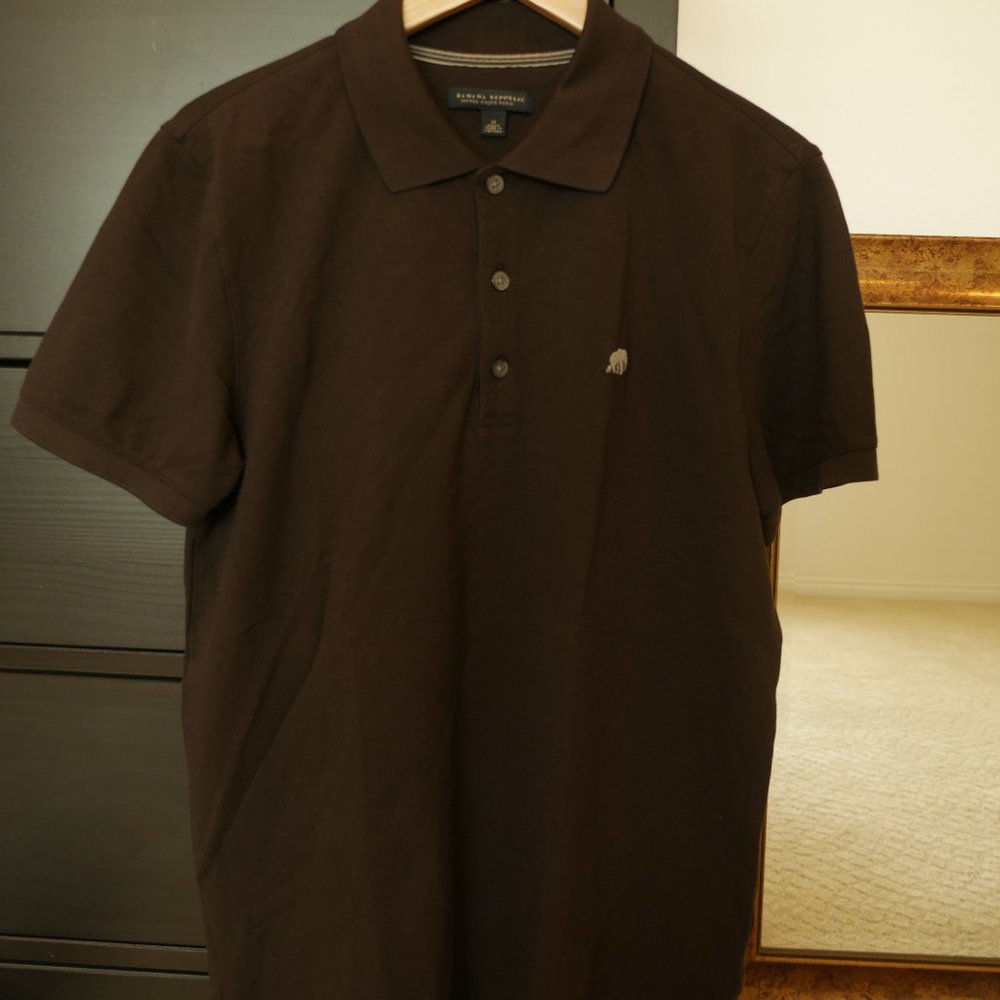 Banana Republic Fitted Pique Polo Brown